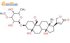 Card-20（22）-烯醇化物，3-[（6-脱氧-3-O-甲基-b-D-吡喃葡萄糖基）氧基]-5,14-二羟基-19-氧代-，（3b，5b）-（9CI）结构式图片|15487-11-3结构式图片
