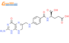 D-Glutamic acid,N-[4-[[(2-amino-1,4,7,8-tetrahydro-4-oxo-6-pteridinyl)methyl]amino]benzoyl]-结构式图片|15574-38-6结构式图片