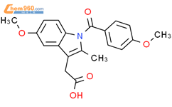 1H-Indole-3-acetic acid, 5-methoxy-1-(4-methoxybenzoyl)-2-methyl-结构式图片|1568-31-6结构式图片
