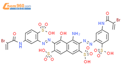 2,7-’萘二磺酸，4-’氨基-'3，'6-’双[2-[5-[（2-’溴-'-’氧-'2-’丙烯-'-基）'氨基]-’2-’磺基苯基]-’二苯基]-’5-’羟基-结构式图片|156805-52-6结构式图片
