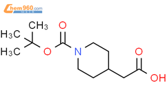 1-叔丁氧羰基-4-哌啶乙酸结构式图片|157688-46-5结构式图片