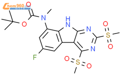 氨基甲酸，N-[6-氟-2,4-双（甲基磺酰基）-9H-嘧啶并[4,5-b]吲哚-8-yl]-N-甲基-1,1-二甲基乙酯（ACI）结构式图片|1578187-64-0结构式图片