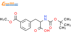 3-(2-叔丁氧基羰基氨基-2-羧基-乙基)-苯甲酸甲酯结构式图片|158741-11-8结构式图片