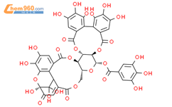 b-D-Glucopyranose, cyclic 4&reg;7:6&reg;5-[(2S,6S)-3,6-dihydro-2,9,10,11,11-pentahydroxy-3-oxo-2,6-methano-2H-1-benzoxocin-5,7-dicarboxylate]cyclic 2,3-[(1S)-4,4',5,5',6,6'-hexahydroxy[1,1'-biphenyl]-2,2'-dicarboxylate]1-(3,4,5-trihydroxybenzoate) (9CI)结构式图片|160472-92-4结构式图片