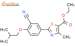 2-(3-氰基-4-异丁氧基苯基)-4-甲基噻唑-5-甲酸乙酯结构式图片|160844-75-7结构式图片