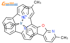 [2-甲基-8-(4-甲基-2-吡啶基-κN)苯并呋喃[2,3-b]吡啶-7-基-κC]双[2-(2-吡啶-κN)苯基-κC]铱结构式图片|1609368-33-3结构式图片