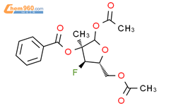 3-脱氧-3-氟-2-C-甲基-D-呋喃核糖-1,5-二乙酸酯-2-苯甲酸酯结构式图片|1615696-40-6结构式图片