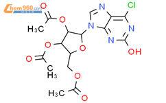 6-氯-2-羟基-9-(2,3,5-三-O-乙酰基-β-D-呋核亚硝脲)嘌呤结构式图片|161923-50-8结构式图片