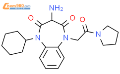 3-氨基-1-环己基-5-(2-氧亚基-2-(吡咯烷-1-基)乙基)-1H-苯并[B][1,4]二氮杂卓-2,4(3H,5H)-二酮结构式图片|162271-80-9结构式图片