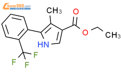 4-甲基-5-[2-(三氟甲基)苯基]-1H-吡咯-3-羧酸乙酯结构式图片|1631030-76-6结构式图片