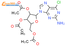 9-[2,3,5-三-o-乙酰基-Beta-d-呋喃核糖]-2-氨基-6-氯嘌呤结构式图片|16321-99-6结构式图片