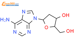 2'-脱氧腺苷一水化物结构式图片|16373-93-6结构式图片