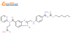 N-[[2-[[[4-[(Z)-氨基[[(己氧基)羰基]亚氨基]甲基]苯基]氨基]甲基]-1-甲基-1H-苯并咪唑-5-基]羰基]- N-2-吡啶基-β-丙氨酸结构式图片|1643377-49-4结构式图片