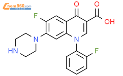 3-Quinolinecarboxylicacid, 6-fluoro-1-(2-fluorophenyl)-1,4-dihydro-4-oxo-7-(1-piperazinyl)-结构式图片|164662-38-8结构式图片