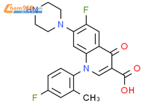 3-Quinolinecarboxylicacid, 6-fluoro-1-(4-fluoro-2-methylphenyl)-1,4-dihydro-4-oxo-7-(1-piperazinyl)-结构式图片|164662-40-2结构式图片