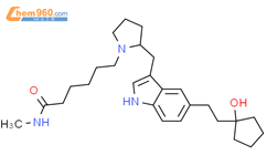 1-Pyrrolidinehexanamide,2-[[5-[2-(1-hydroxycyclopentyl)ethyl]-1H-indol-3-yl]methyl]-N-methyl-,(R)-