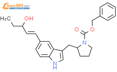1-Pyrrolidinecarboxylic acid,2-[[5-(3-hydroxy-1-pentenyl)-1H-indol-3-yl]methyl]-, phenylmethyl ester