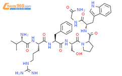 甘氨酰胺，L-缬氨酰-L-精氨酰-L-苯丙基-L-丝氨酰-L-脯氨酰基-L-色氨酰; Hez-Kinin II结构式图片|167425-44-7结构式图片
