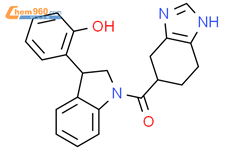 1H-Indole,2,3-dihydro-3-(2-hydroxyphenyl)-1-[(4,5,6,7-tetrahydro-1H-benzimidazol-5-yl)carbonyl]-