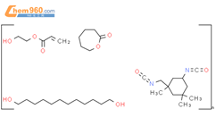 三环癸二甲醇与2-丙烯酸羟乙基酯 5-异氰酸酯-1-(异氰酸酯甲基)-1,3,3-三甲基环己烷和2-氧基丙酮的聚合物结构式图片|167940-08-1结构式图片