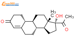 17a-羟基-19-去甲-17a-孕甾-4-烯-3,20-二酮结构式图片|16895-64-0结构式图片