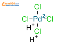 Palladate(2-),tetrachloro-, hydrogen (1:2), (SP-4-1)-结构式图片|16970-55-1结构式图片