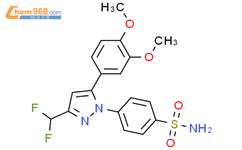 Benzenesulfonamide,4-[3-(difluoromethyl)-5-(3,4-dimethoxyphenyl)-1H-pyrazol-1-yl]-结构式图片|170570-38-4结构式图片