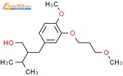 (R)-2-[3-(3-甲氧基丙氧基)-4-甲氧基苄基]-3-甲基丁-1-醇结构式图片|172900-70-8结构式图片