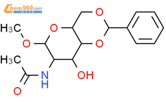 a-D-异吡喃糖苷，甲基2-（乙酰氨基）-2-脱氧-4,6-O-（苯基亚甲基）-结构式图片|17327-07-0结构式图片
