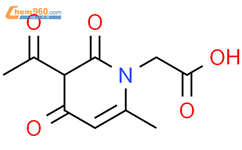 (3-acetyl-4-hydroxy-6-methyl-2-oxo-1,2-dihydro-1-pyridyl)acetic acid结构式图片|17623-80-2结构式图片