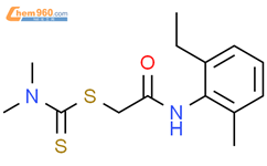 Carbamodithioic acid, dimethyl-, 2-[(2-ethyl-6-methylphenyl)amino]-2-oxoethyl ester (9CI)
