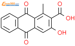 9,10-二氢-3-羟基-1-甲基-9,10-二氧-2-蒽羧酸结构式图片|177789-56-9结构式图片