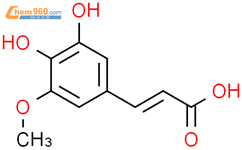 2-丙烯酸，3-（3,4-二羟基-5-甲氧基苯基）-结构式图片|1782-55-4结构式图片