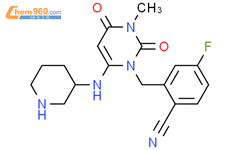 2-[[3,4-Dihydro-3-methyl-2,4-dioxo-6-[(3R)-3-piperidinylamino]-1(2H)-pyrimidinyl]methyl]-4-fluorobenzonitrileAbsolute stereochemistry.
