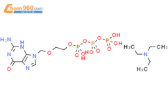 P-​[2-​[(2-​氨基-​1,​6-​二氢-​6-​氧代-​9H-​嘌呤-​9-​基)​甲氧基]​乙基] 三磷酸酯 N,​N-​二乙基乙胺结构式图片|186367-53-3结构式图片