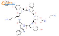Cyclo[L-lysyl-O-(phenylmethyl)-L-tyrosyl-L-phenylalanyl-(4R)-4-[[[(3-aminopropyl)amino]carbonyl]oxy]-L-prolyl-L-tyrosyl-D-tryptophyl]结构式图片|187222-58-8结构式图片