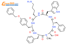 Cyclo[L-lysyl-O-(phenylmethyl)-L-tyrosyl-L-phenylalanyl-N-methyl-L-seryl-L-phenylalanyl-D-tryptophyl]结构式图片|187222-66-8结构式图片