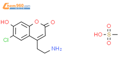2H-​1-​苯并吡喃-​2-​一，4-​(2-​氨基乙基）​-​6-​氯-​7-​羟基-​, 压缩。与甲磺酸盐（1:1）结构式图片|1883548-92-2结构式图片
