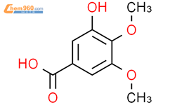 3-羟基-4,5-二甲氧基苯甲酸结构式图片|1916-08-1结构式图片