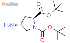 (2S,4R)-4-氨基吡咯烷-1,2-二羧酸二叔丁酯结构式图片|194163-86-5结构式图片