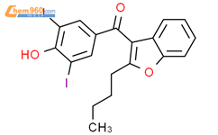 2-丁基-3-(3,5-二碘-4-羟基苯甲酰)苯并呋喃结构式图片|1951-26-4结构式图片
