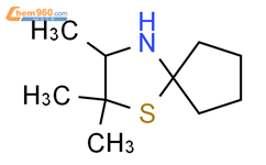 1-Thia-4-azaspiro[4.4]nonane,2,2,3-trimethyl-(9CI)结构式图片|195259-31-5结构式图片
