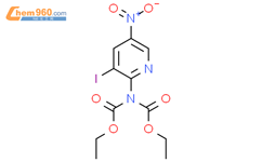Ethyl N-(ethoxycarbonyl)-N-(3-iodo-5-nitropyridin-2-yl)carbamate结构式图片|1971131-38-0结构式图片