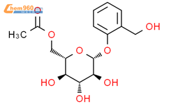 b-D-吡喃葡萄糖苷，2-（羟甲基）苯基，6-乙酸酯结构式图片|19764-02-4结构式图片