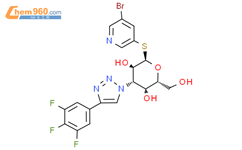 5-溴-3-吡啶基-3-脱氧-1-硫基-3-[4-（3，，4，，5-]三氟苯基）-[1H-[1，，2，，3-]三唑-[1-]基]-A-D-吡喃半乳糖苷，结构式图片|1978336-95-6结构式图片