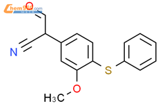 2-(3-甲氧基-4-(苯基硫代)苯基)-3-氧亚基丙腈结构式图片|197894-17-0结构式图片