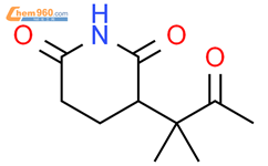 3-(1,1-二甲基-2-氧代丙基)-2,6-哌啶二酮结构式图片|198283-36-2结构式图片