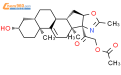 21-acetoxy-3β-hydroxy-2'-methyl-(5α,16β)-pregn-9(11)-eno[17,16-d]oxazol-20-one结构式图片|19890-70-1结构式图片