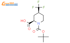 cis-4-Trifluoromethyl-piperidine-1,2-dicarboxylic acid 1-tert-butyl ester结构式图片|1993317-42-2结构式图片