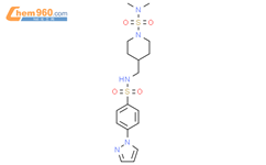 4-((4-(1H-吡唑-1-基)苯磺酰胺)甲基)-N,N-二甲基哌啶-1-磺酰胺结构式图片|2034376-11-7结构式图片